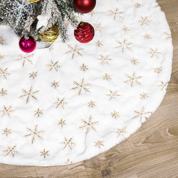 Falda para árbol de Navidad FloreceBien Falda para árbol de Navidad Manta para árbol de Navidad redonda Soporte grande para árbol de Navidad de piel Alfombra Manta para árbol Decoraciones para árbol