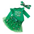 thumbnail image 4 of mgoYE Baby Girl Christmas Outfit Newborn Infant My First Christmas Dress Tutu Skirt with Headband Set, 4 of 5