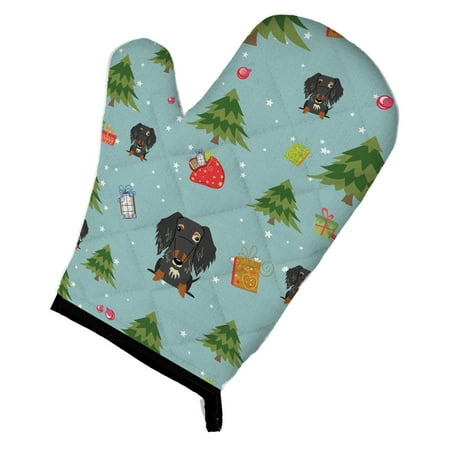 

Carolines Treasures BB4788OVMT Christmas Wire Haired Dachshund Dapple Oven Mitt