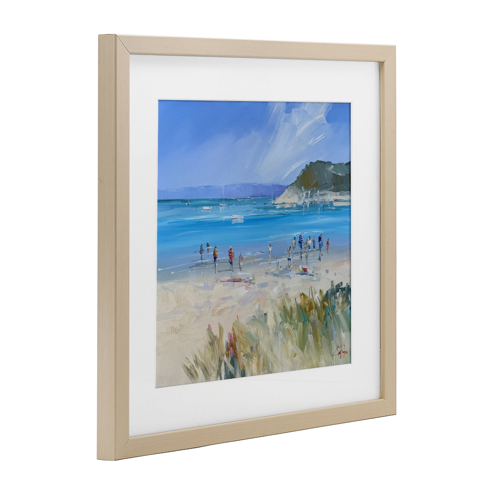 Stupell Industries Summer Sorrento Beachgoers Birch Framed Print Under Glass, design by Craig Trewin Penny
