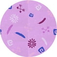 thumbnail image 1 of Ahgly Company Machine Washable Indoor Round Transitional Heliotrope Purple Area Rugs, 3' Round, 1 of 7