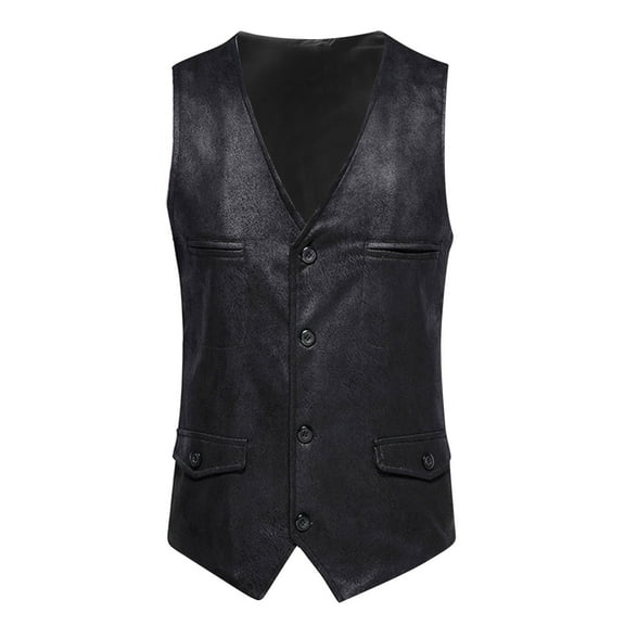 Baqcunre Tank Tops Men European And American V Neck Suede Single Breasted Coat Mens Casual Vest Mens Vest Sleeveless Tshirts For Men Tops For Men Black L