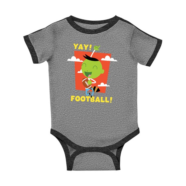 INKtastic Yay Football with Del Infant Creeper