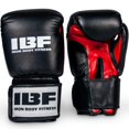 thumbnail image 1 of Gants de boxe IBF Iron Body Fitness Training Series, 8 oz, gants d’entraînement en vinyle avec fermeture autoagrippante, rouge/noir, 1 of 9