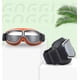 thumbnail image 2 of Gafas de motocicleta vintage, gafas de aviador plegables con lentes antiniebla, correa ajustable, marco negro, lente roja, 2 of 3