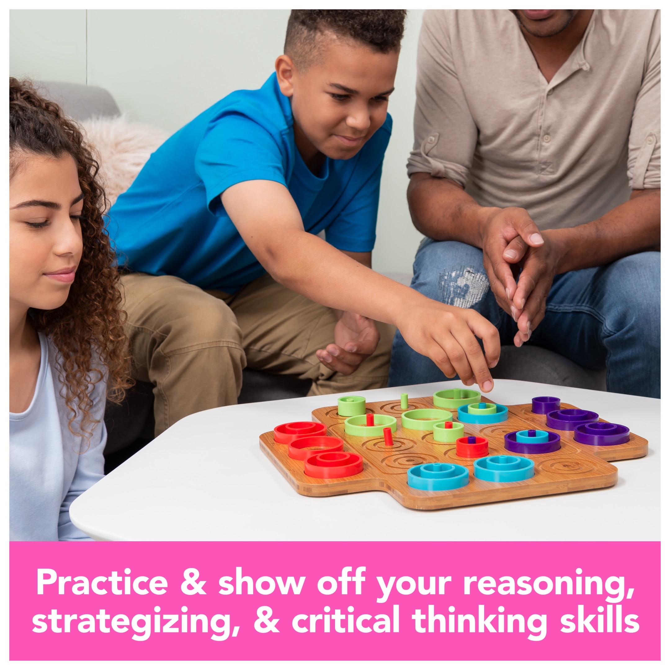 Otrio Wood Strategy-Based Board Game for Adults, Families and Kids Ages 8 & up