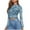Blue, variant on Atogsazn Women's Casual Floral Long Sleeve Tops Goth Mesh Mock Neck Bell Sleeve Crop Tops for Womens Clothes Outfit Blue L Fashion