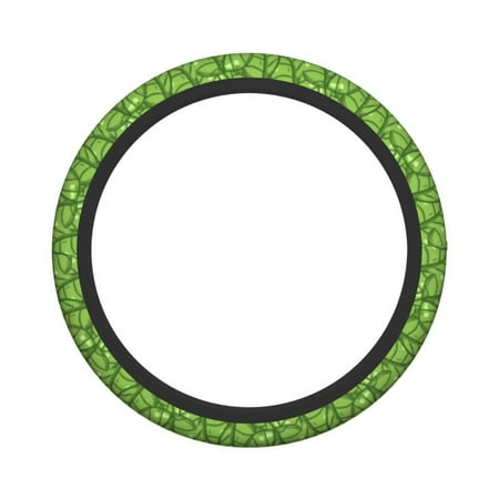 XMXY Car Steering Wheel Cover, Green Leaves Pattern Non-Slip Jeep Truck Universal Elastic Steering Wheel Protector 15 inch