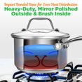 thumbnail image 6 of NutriChef 2-Quart Stainless Steel Saucepan - 18/8 Food Grade Heavy Duty Cookware W/ See Through Lid, 6 of 7