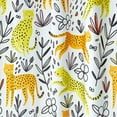 thumbnail image 5 of Fabric Shower Curtain, 72" x 72", Machine Washable, Quality Reinforced Buttonholes for Bathroom, Guest Bath, Stalls, Tubs - Leopards Design - Yellow/Orange, 5 of 6