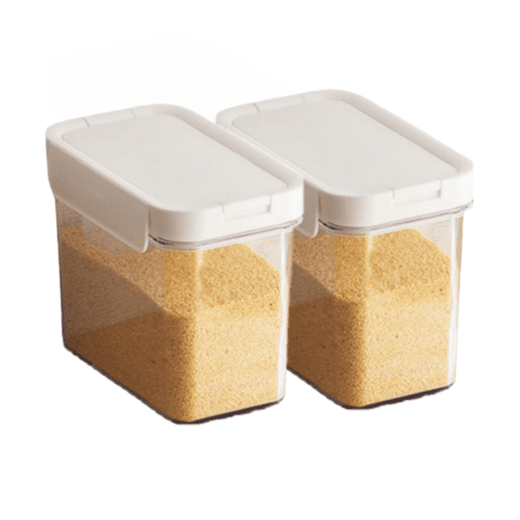 Set of 2 Transparent Snack Storage Jars with Dual Pour Spouts for Easy Access