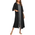 thumbnail image 1 of Housecoat Women's Short Sleeve Zipper Robe Long Nightgown Lougewear with Pockets S-XXL, 1 of 7