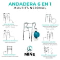 thumbnail image 2 of Andadera para Adulto 6 en 1 Ortopédica de Doble Apoyo| Comodo para Adultos Mayores | Silla para Baño, 2 of 11