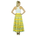 thumbnail image 4 of Bimba Long Flaired Cotton Skirt Boho Style Maxi Elastic Waist Bottoms, 4 of 6