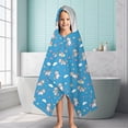 thumbnail image 6 of Blue Cartoon Unicorn Gift Balloon Cloud Pattern Hooded Bath Towel，60"x35" for Ages 3 To 12 Kids, Quick Dry Lightweight Soft Microfiber Hood Beach Towel Cover Up for Kids, 6 of 7