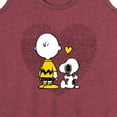 thumbnail image 3 of Peanuts - Charlie Snoopy Dot Heart - Women's Racerback Tank Top, 3 of 6