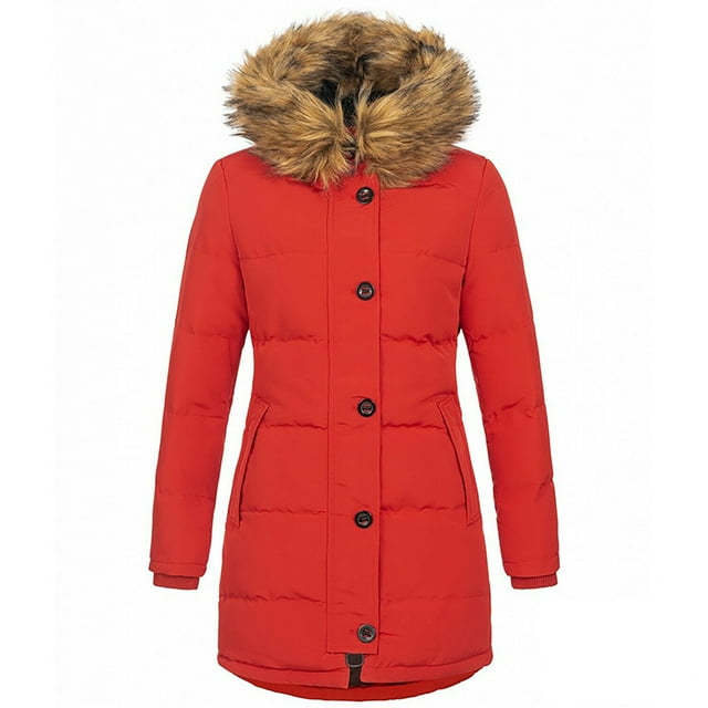 LSLJS Fashion Women Solid Hooded Collar Cardigan Down Jacket Outerwear Padded Coat