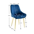 thumbnail image 3 of Velvet Accent Chair Comfy Leisure Lounge Chair Kitchen Dining Chairs Leisure Armchair with Solid PlyWood Frame and Golden Metal Legs, for Living/Dining Room, Navy, 3 of 7