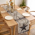 thumbnail image 3 of Table Runner 70 Inches Long for Kitchen Dining, Texas Star Vintage Dresser Scarf Farmhouse, Dining Table Decorations for Wedding/Parties, Brown Khaki Wooden Retro Art 13 x 70 In, 3 of 8
