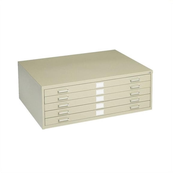 Safco 5 Drawer Metal Flat Files Cabinet for 24" x 36" Documents in Tropic Sand