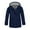 Navy, variant on YunPes Long Rain Jacket for Girls Hooded Button Down Full Zip Windproof Warm Length Jacket with Quilted Jacket for Girls