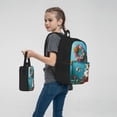 thumbnail image 7 of Disketp Whimsical Cats and Flowers Scene Large Capacity Backpack Lunch Bag Pencil Case Combination 3 Piece Set for Student, 7 of 7