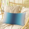 thumbnail image 4 of Blue Teal Grey Ombre Pillow Covers, Linen Long Throw Pillow Case, Farmhouse Gradient Minimalist Holiday Pillow Protector Decorative Cushion Cover for Living Room/Bedroom 16" x 24", 4 of 8