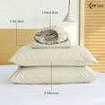 thumbnail image 3 of 400 Thread Count 4 Piece Sheet Set Deep Pocket 10 Inch 100% Egyptian Cotton Solid Pattern Size Queen Color Beige, 3 of 7