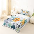 thumbnail image 5 of Erosebridal Zoo Lion Twin Sheet Set,Tropical Monstera Leaf,3-Piece, 5 of 6