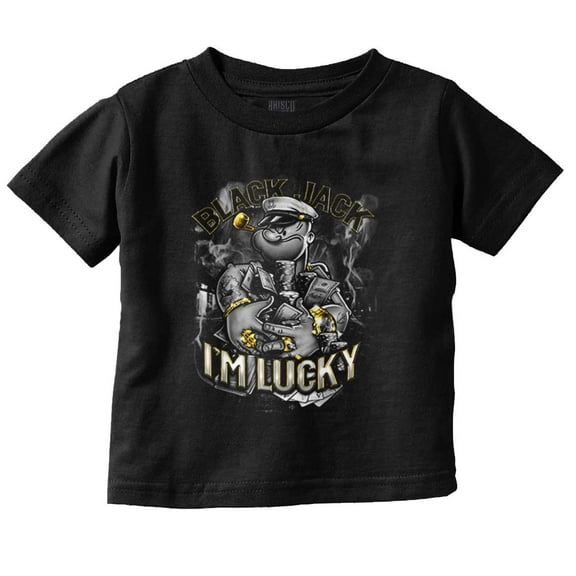 Urban Popeye Black Jack I'm Lucky Toddler Boy Girl T Shirt Infant Toddler Brisco Brands 6M