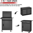 thumbnail image 5 of Tool Chest,5-Drawer Rolling Tool Storage Cabinet with Enhanced Packaging, Detachable Top Tool Box, Metal Tool Cart for Garage Workshop,Black, 5 of 7