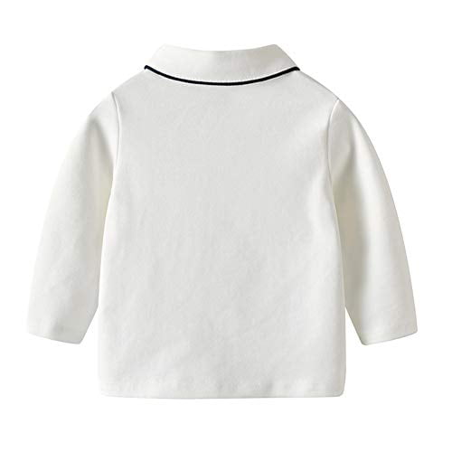 Infant Baby Boys Long Sleeve Cotton White Lapel Polo T Shirts tees 1 4years 80 12 18Month