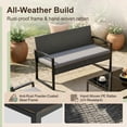 thumbnail image 5 of LOFKA 8-Piece Outdoor Patio Furniture Set, Wicker Rocking Chairs with Glass Table,Gray, 5 of 12