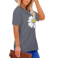 thumbnail image 4 of XCHQRTI Womens Daisy Tshirt Graphic Plus Size Casual Shirt Oversized Short Sleeve Summer Flower Tops, 4 of 7
