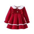 thumbnail image 1 of Qudderr Robes en Molleton d'Automne et d'Hiver pour Filles 3M-2T pour Bébé Nouveau-Né, Robe de Fête Rembourrée à Col Rond, Robe de Fête en Coton de Couleur Unie, Robe d'Été pour Filles, 1 of 9