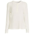 thumbnail image 5 of Time And Tru Women's Waffle Henley Top, 5 of 5