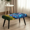 thumbnail image 3 of Xoenoiee Butterfly Flower Print Soft Stretch Dining Bench Cover, Waterproof Elastic Removable Seat Cushion Slipcover for Kitchen Dining Bench Seat Protector, 3 of 7