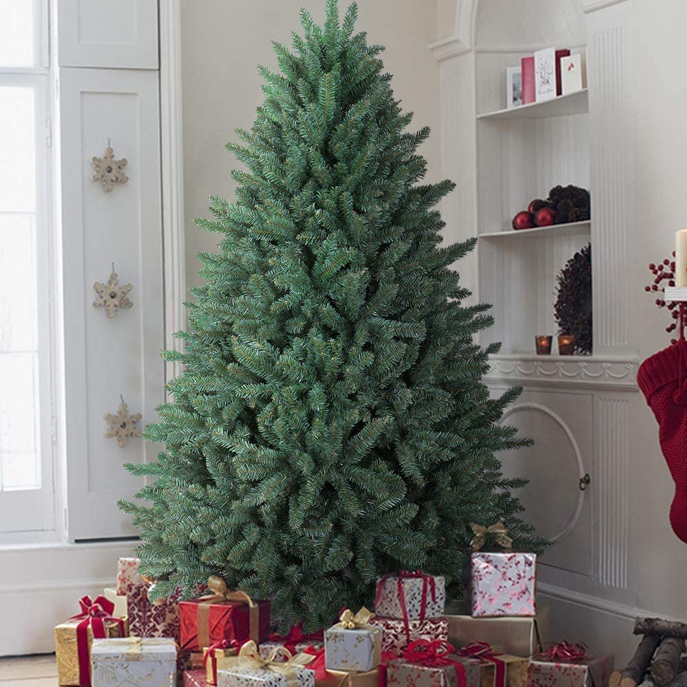 OasisCraft Christmas Tree 6ft Premium Hinged Blue Spruce Artificial Christmas Tree, "Feel Real 