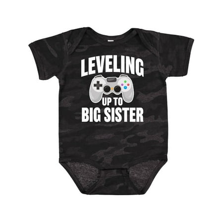 

Inktastic Leveling Up to Big Sister Gift Baby Girl Bodysuit