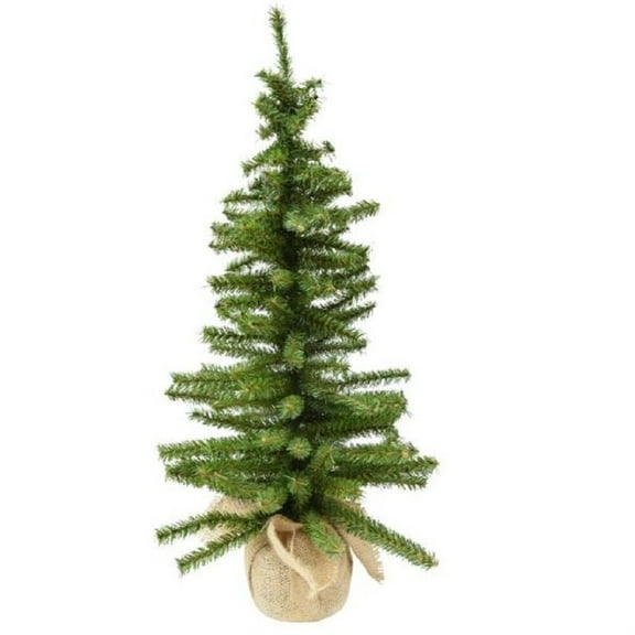 Tremont Floral Mini Green Canadian Christmas Tree 148 Tips 24 Inch Burlap Base