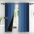 thumbnail image 2 of LFEEY Navy Blue and Greyish White Ombre Curtains, Room Light Blocking Curtains , 52x84inch, 2 Panel, 2 of 6