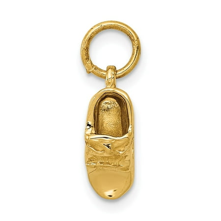 Single Baby Shoe Charm - 14k Yellow Gold Single Baby Shoe Charm