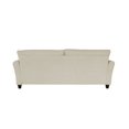 thumbnail image 4 of 2 Seater Sofa Couch with 2 Throw Pillows, Linen Upholstered Loveseat Sofa with Detachable Cushion and Rolled Arm, Comfy Leisure Sleeper Sofa for Living Room, Bedroom, Off White, 4 of 9