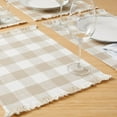 thumbnail image 3 of FRAÎCHE Spring Taupe Gingham Placemats, 4 pack, 3 of 5