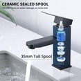 thumbnail image 3 of Grifo de baño negro mate, manija única de acero inoxidable con cartucho de cerámica, superficie a prueba de óxido para una apariencia de baño lujosa, 3 of 5