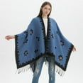 thumbnail image 6 of ZhangBaoLin Women Shawl Wrap Cardigan Poncho Cape Open Front Long Sweater Coat Winter Warm Tassels Blanket, 6 of 7