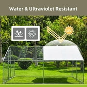 Large Metal Chicken Coop Run, Outdoor Chicken Coop,Walk-in Poultry Cage Spire-Shaped Chicken Run with Waterproof and Anti-Ultraviolet Cover for Outside,Backyard and Farm,13x9.8x6.4