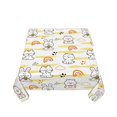 thumbnail image 5 of Wukai Rabbit And Milk Tea Waterproof Tablecloth for Kitchen Dining, Fits Square Tables for 2-4 Seats -60"x60", 5 of 7