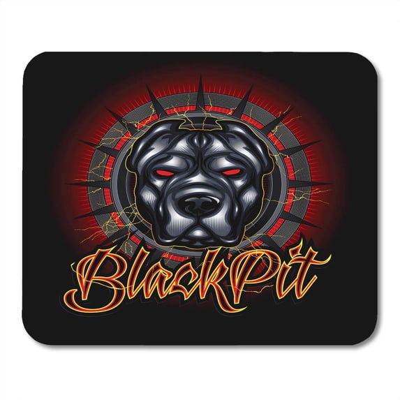 SIDONKU Angry Pit Bull Head Mascot Painting Aggression American Attack Mousepad Mouse Pad Mouse Mat 9x10 inch