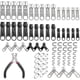 thumbnail image 1 of Zipper Repair Kit Replacement Slider: 85pcs Zipper Bottom Stop End - Fix Double Zipper Pull Replace #3#5#8 Nylon Coil Zipper For Jacket Luggage Jeans, 1 of 5